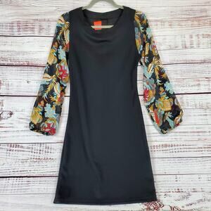 Tracy Nagoshian Black Whimsigoth Dress Sheer Floral Sleeves Fariygrunge Twee XS